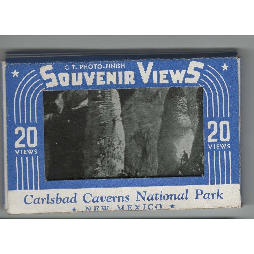 Vintage Carlsbad Caverns New Mexico Souvenir Views 20 Photo Booklet CT Finish